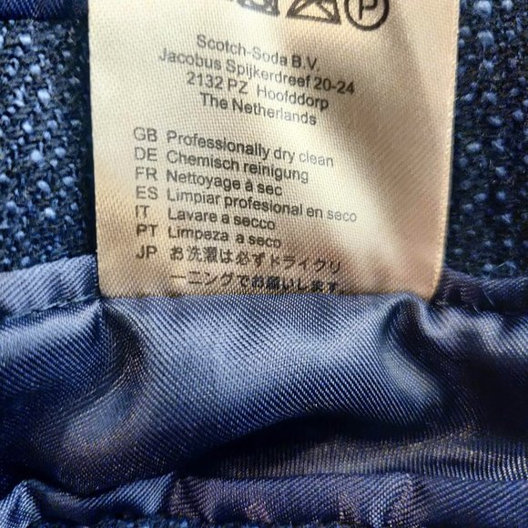 Scotch & Soda Amsterdam Blauw Mens Blue 2 Button Poly Wool Blend Blazer XL/52 - Picture 12 of 12